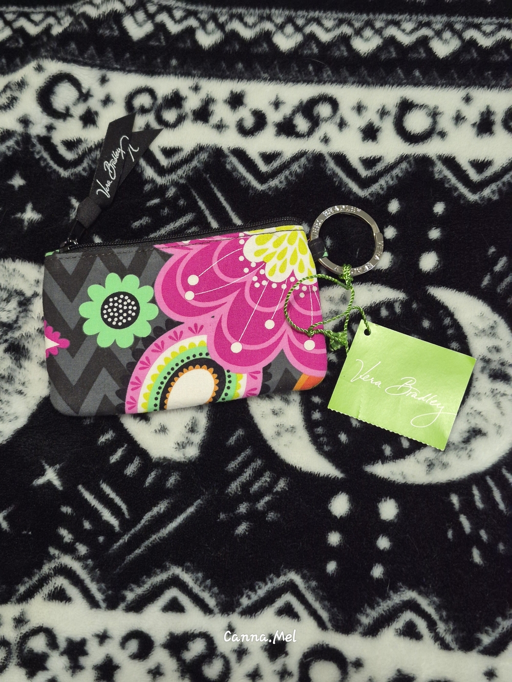 Vera Bradley Floral Key Fob Zip Coin Pouch